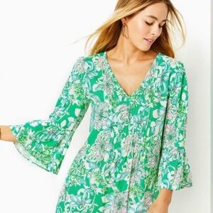 Lilly Pulitzer Danika Dress in Spearmint Blossom EUC